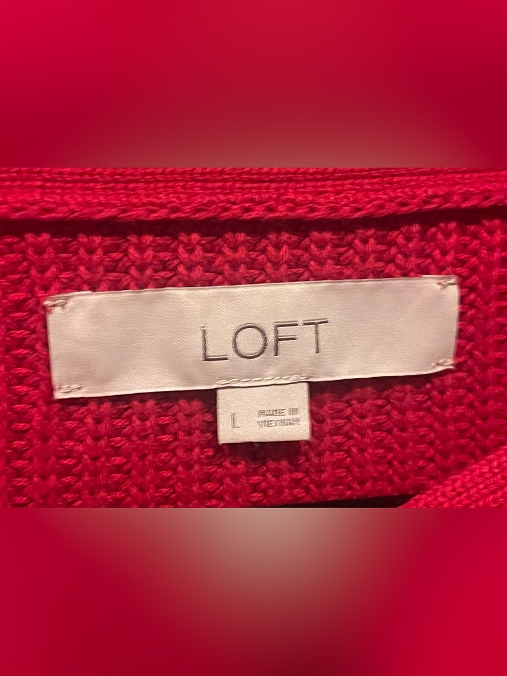 LOFT Ladies Red Sweater Large - Picture 2 of 10